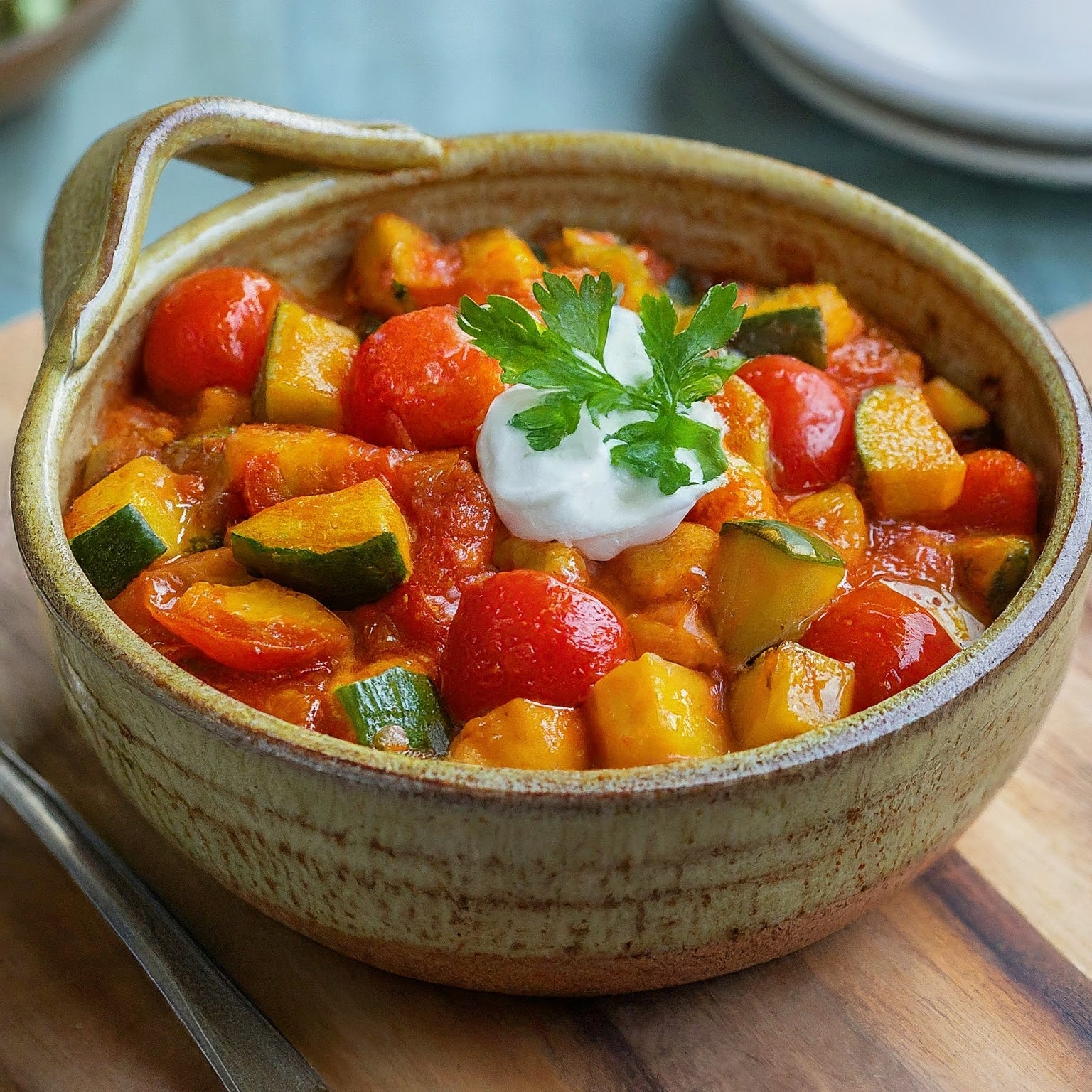 Zucchini Paprikash with Tomatoes